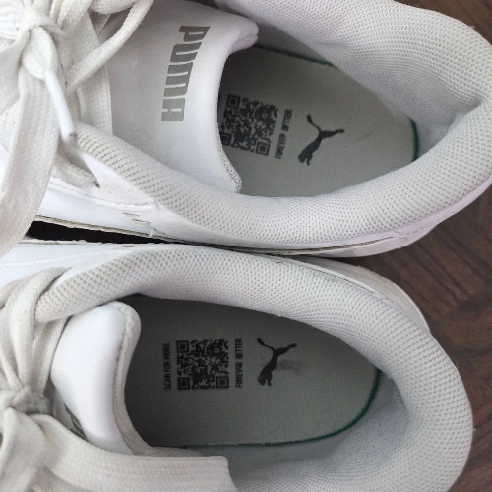 Puma Carina Platform Sneakers White Embossed Floral Lace Up Womens 7.5